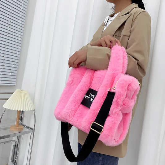 2023 Designer for Women Luxury Handbags Autumn Winter Plush Shoulder Crossbody Bags Brand Shopper Purses New