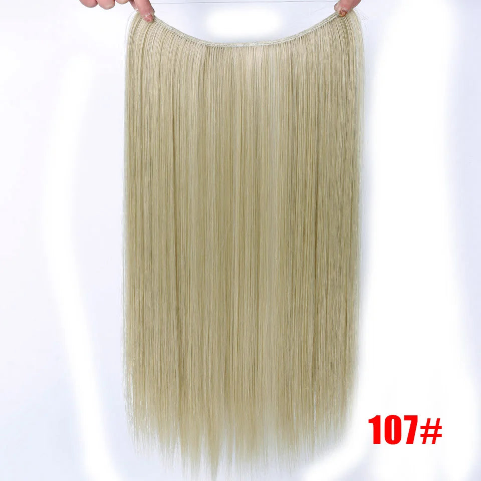 22 inches Clip on Wire Fish Line Hair Extensions Secret Invisible Wire One