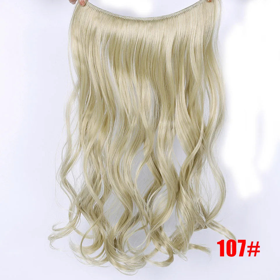 22 inches Clip on Wire Fish Line Hair Extensions Secret Invisible Wire One