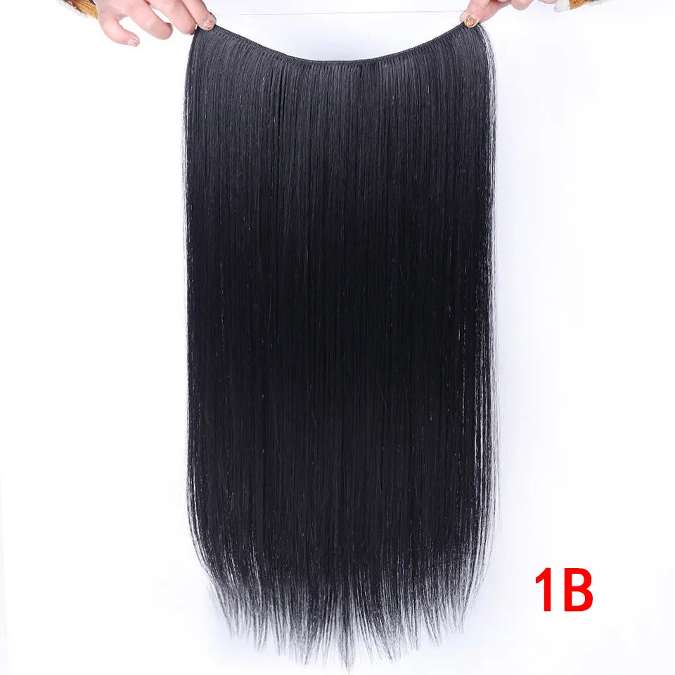 22 inches Clip on Wire Fish Line Hair Extensions Secret Invisible Wire One