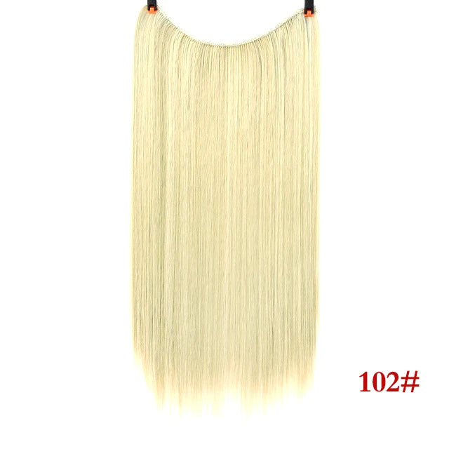 22 inches Clip on Wire Fish Line Hair Extensions Secret Invisible Wire One