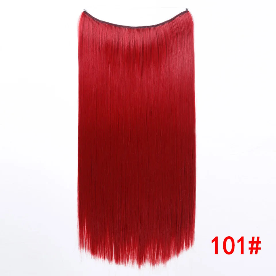 22 inches Clip on Wire Fish Line Hair Extensions Secret Invisible Wire One