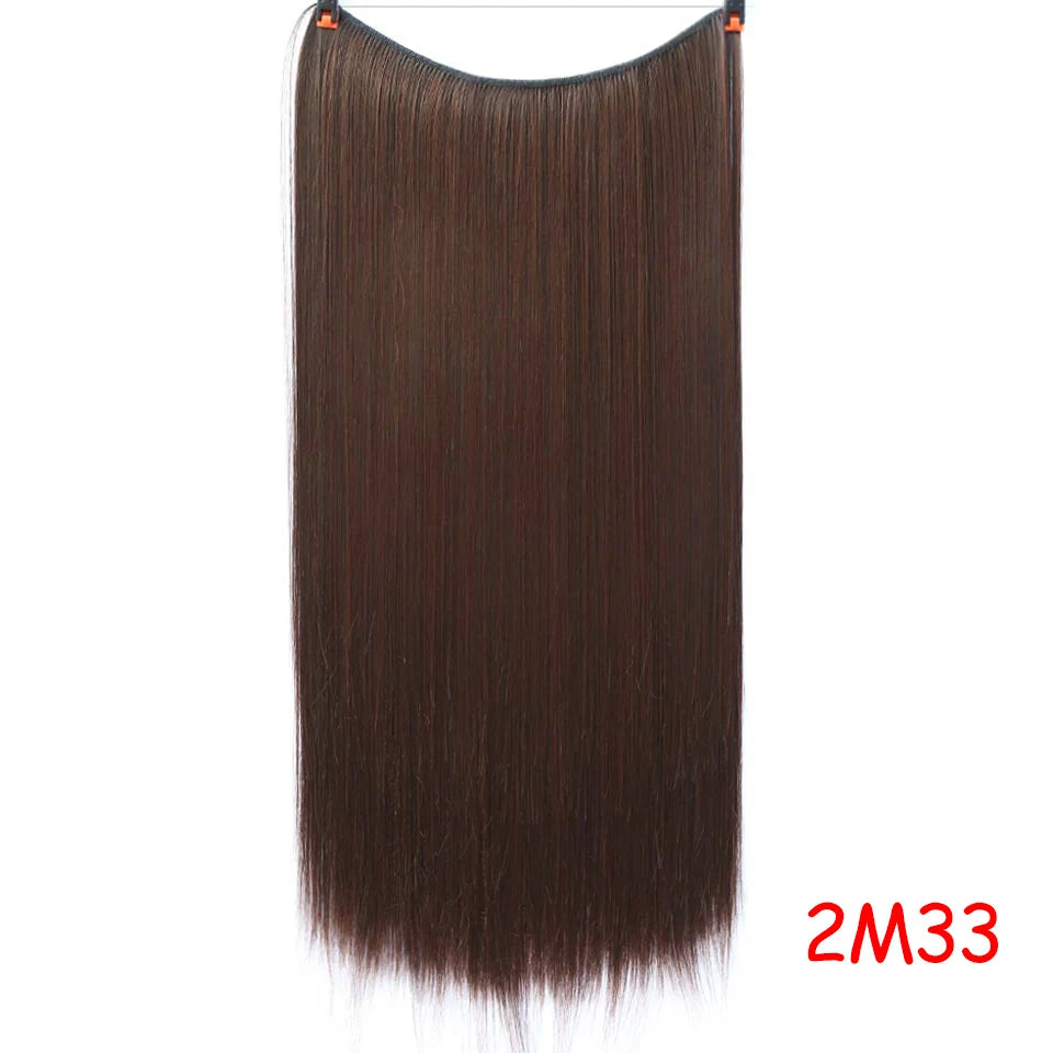 22 inches Clip on Wire Fish Line Hair Extensions Secret Invisible Wire One