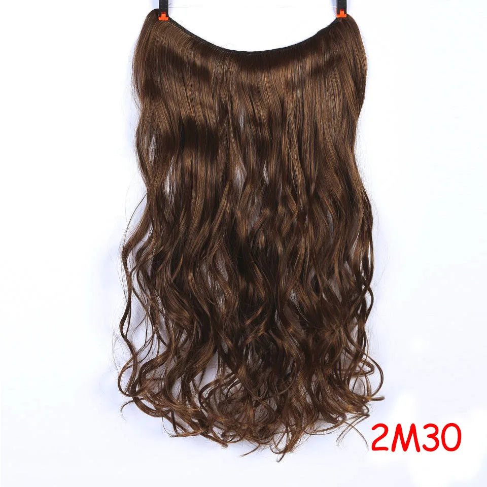 22 inches Clip on Wire Fish Line Hair Extensions Secret Invisible Wire One