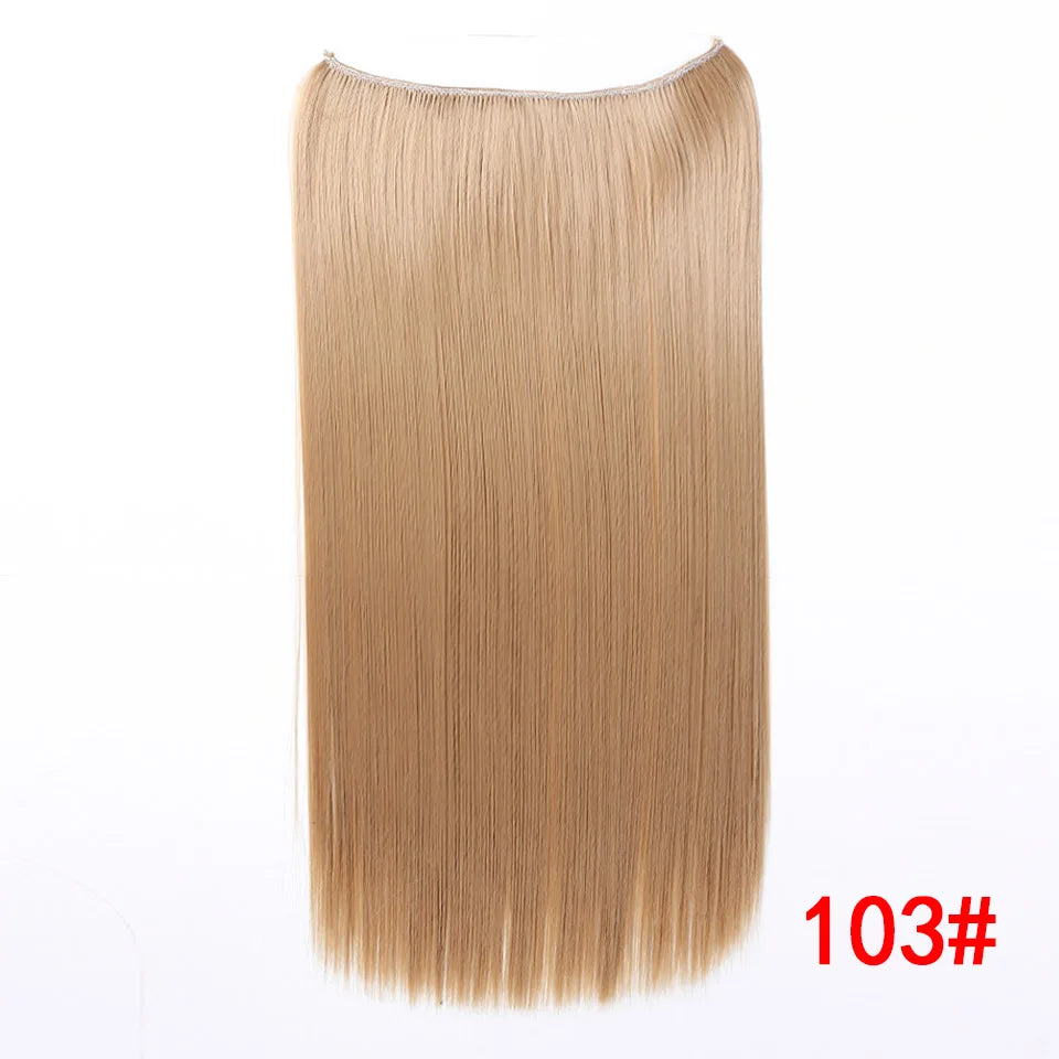 22 inches Clip on Wire Fish Line Hair Extensions Secret Invisible Wire One