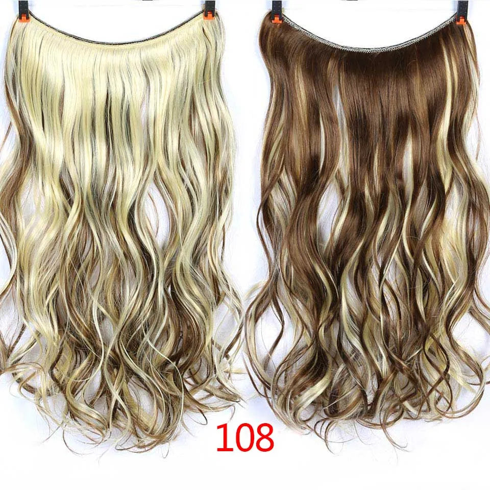 22 inches Clip on Wire Fish Line Hair Extensions Secret Invisible Wire One