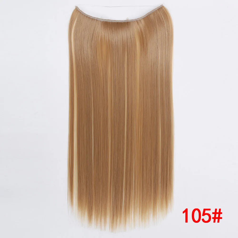 22 inches Clip on Wire Fish Line Hair Extensions Secret Invisible Wire One