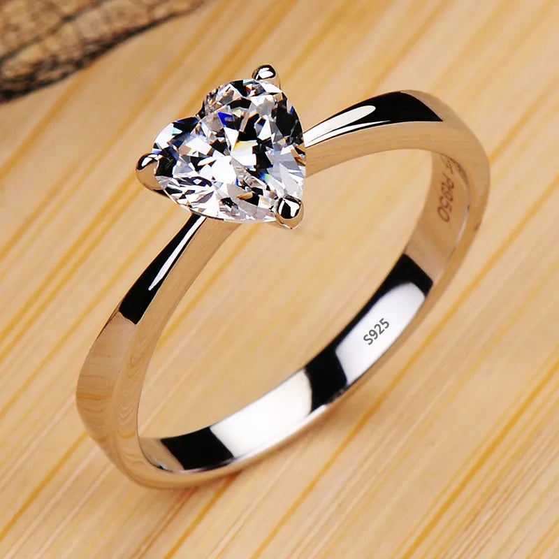 Fade White Tibetan Silver Rings for Women Round Zircon Crystal Rings Bride Gift Jewelry